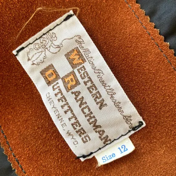 Vintage‎ Suede Jacket Womens 12 Western Ranchman Outfitters Brown Lined - Picture 3 of 10